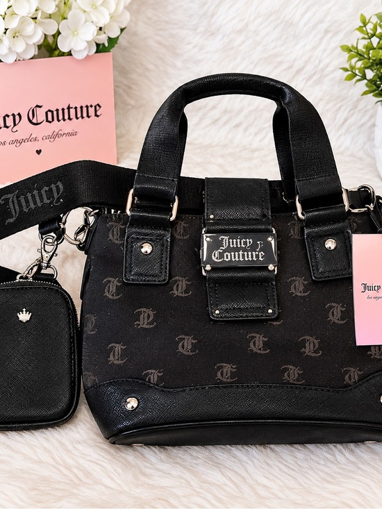 Juicy Couture Handbags - New Juicy Couture Black Logo Shoulder Satchel with Removable Pouch tags